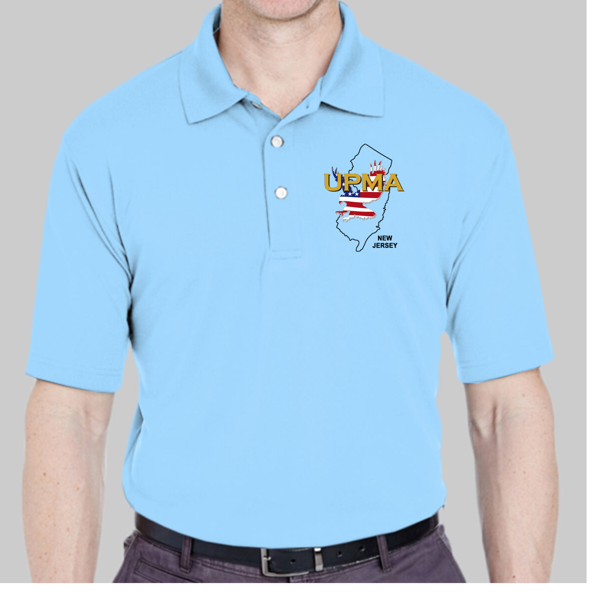 NEW JERSEY   State Logo unisex Performance Polo Shirt Embroidered