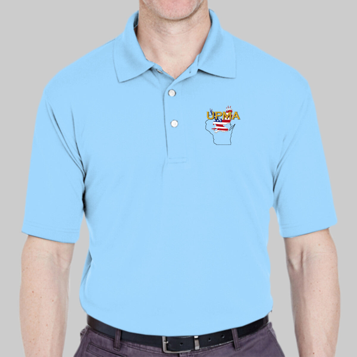 WISCONSIN Logo Womens Performance Polo Shirt Embroidered