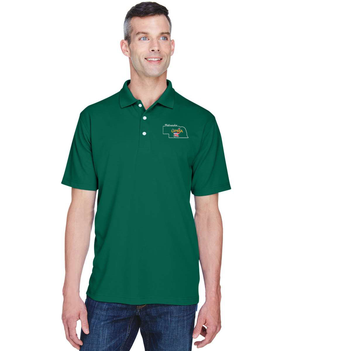 NEBRASKA State Logo unisex Performance Polo Shirt Embroidered