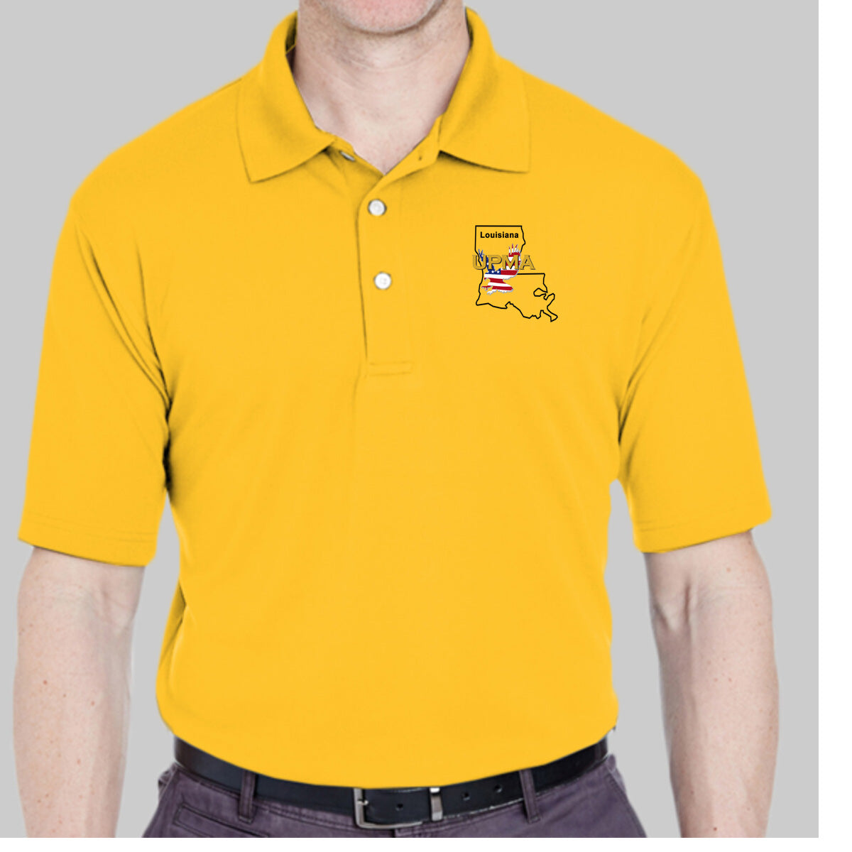 LOUISIANA State Logo unisex Performance Polo Shirt Embroidered