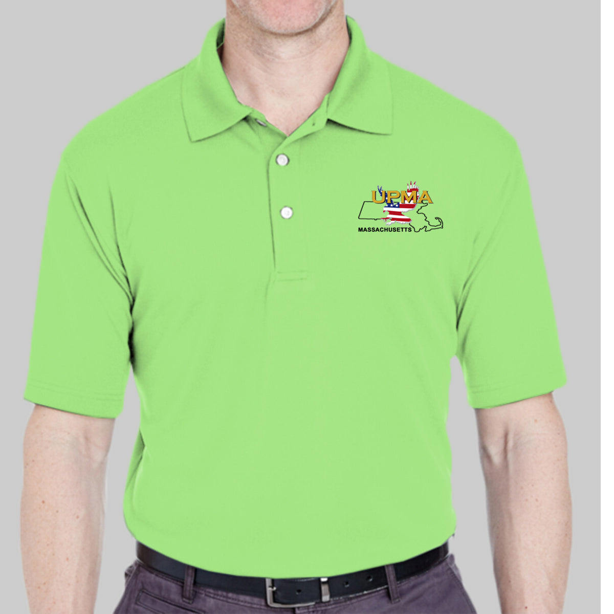 MASSACHUSETTS State Logo unisex Performance Polo Shirt Embroidered