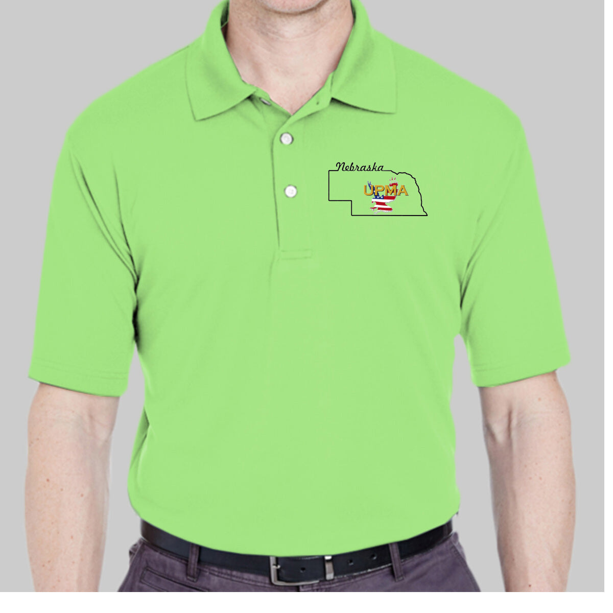 NEBRASKA State Logo unisex Performance Polo Shirt Embroidered