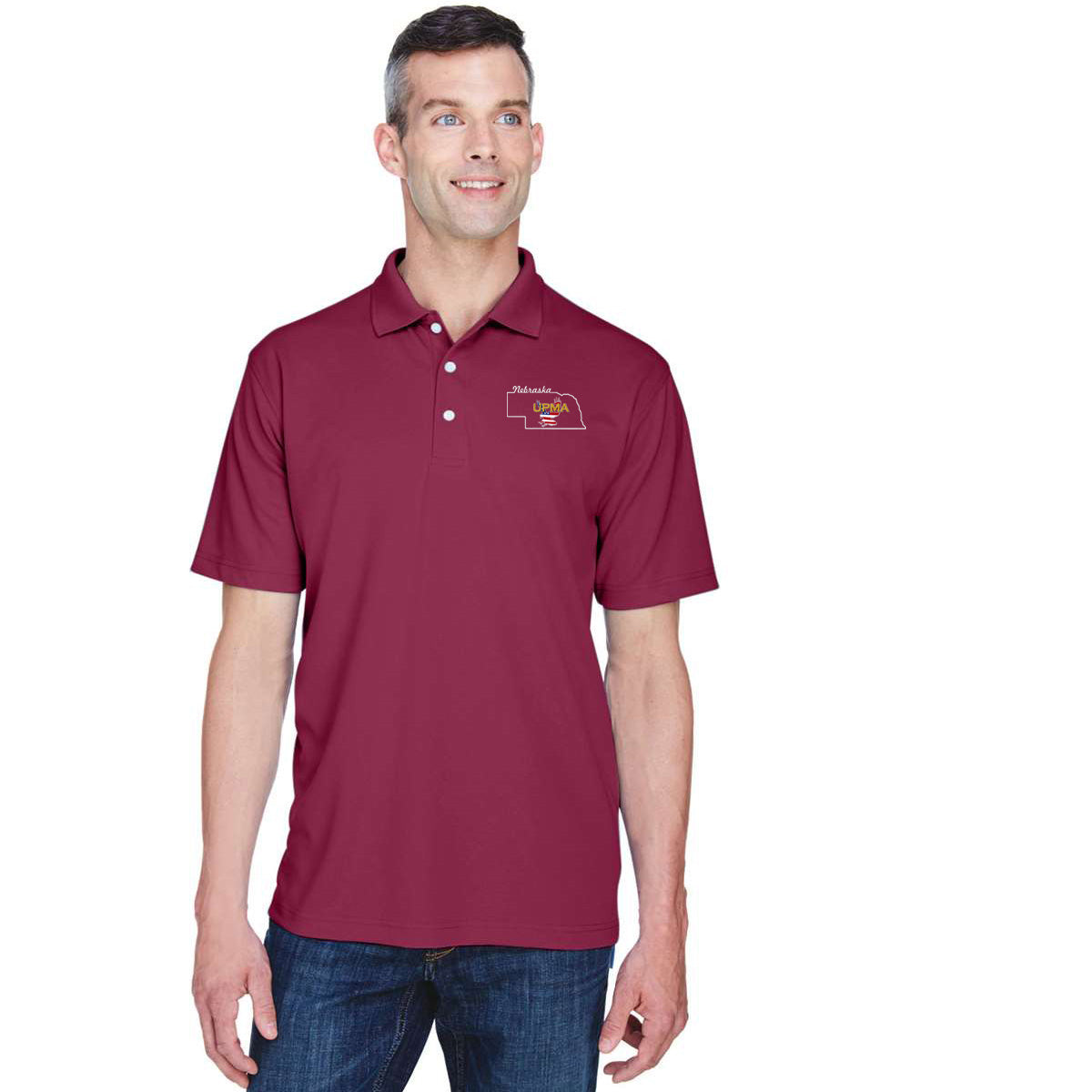 NEBRASKA State Logo unisex Performance Polo Shirt Embroidered
