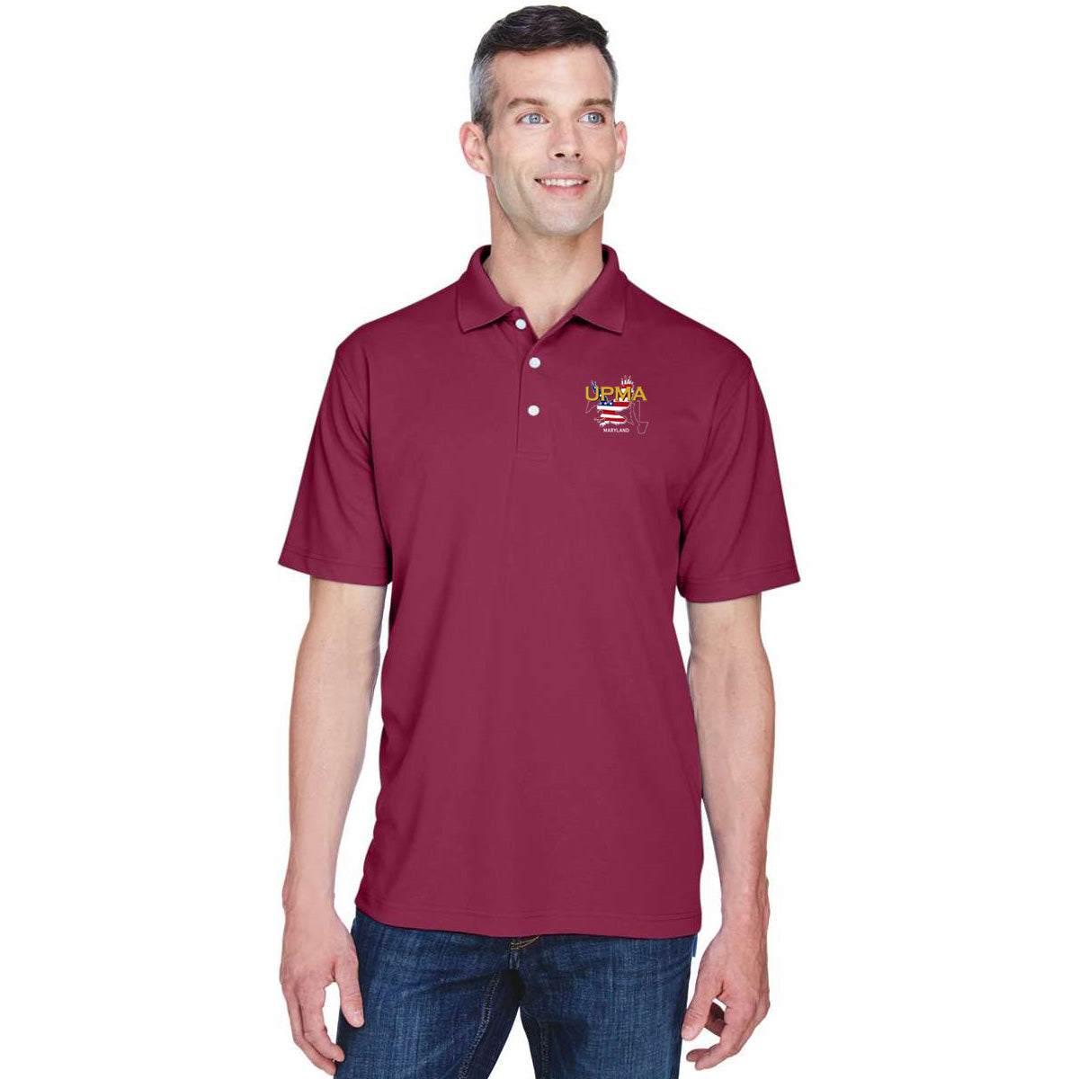 MARYLAND State Logo unisex Performance Polo Shirt Embroidered