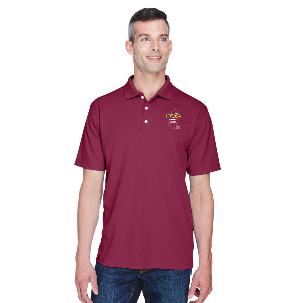 NEW JERSEY   State Logo unisex Performance Polo Shirt Embroidered