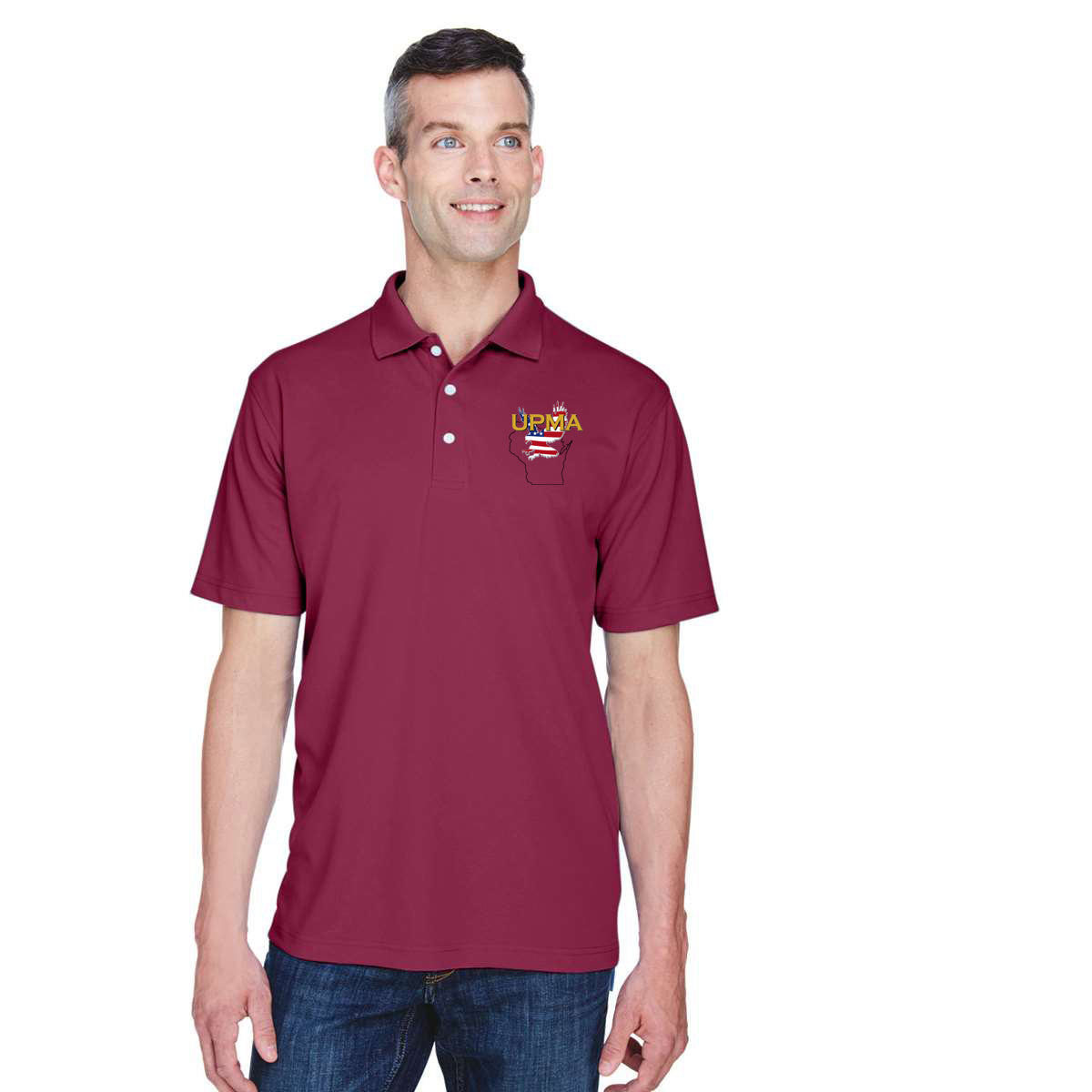 WISCONSIN Logo Womens Performance Polo Shirt Embroidered