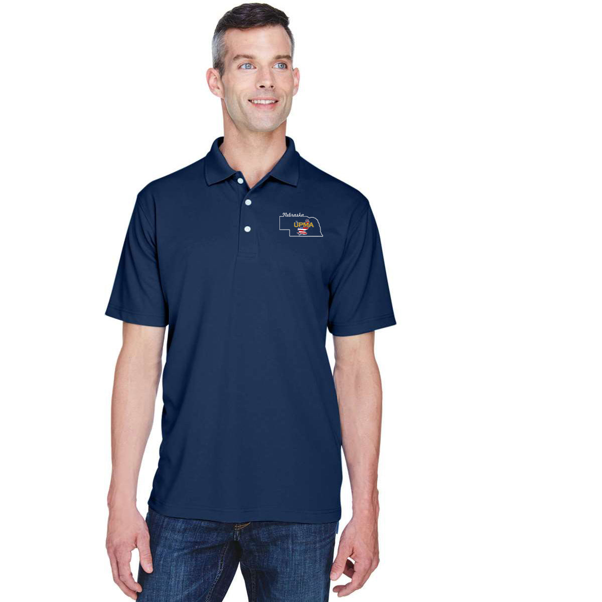 NEBRASKA State Logo unisex Performance Polo Shirt Embroidered