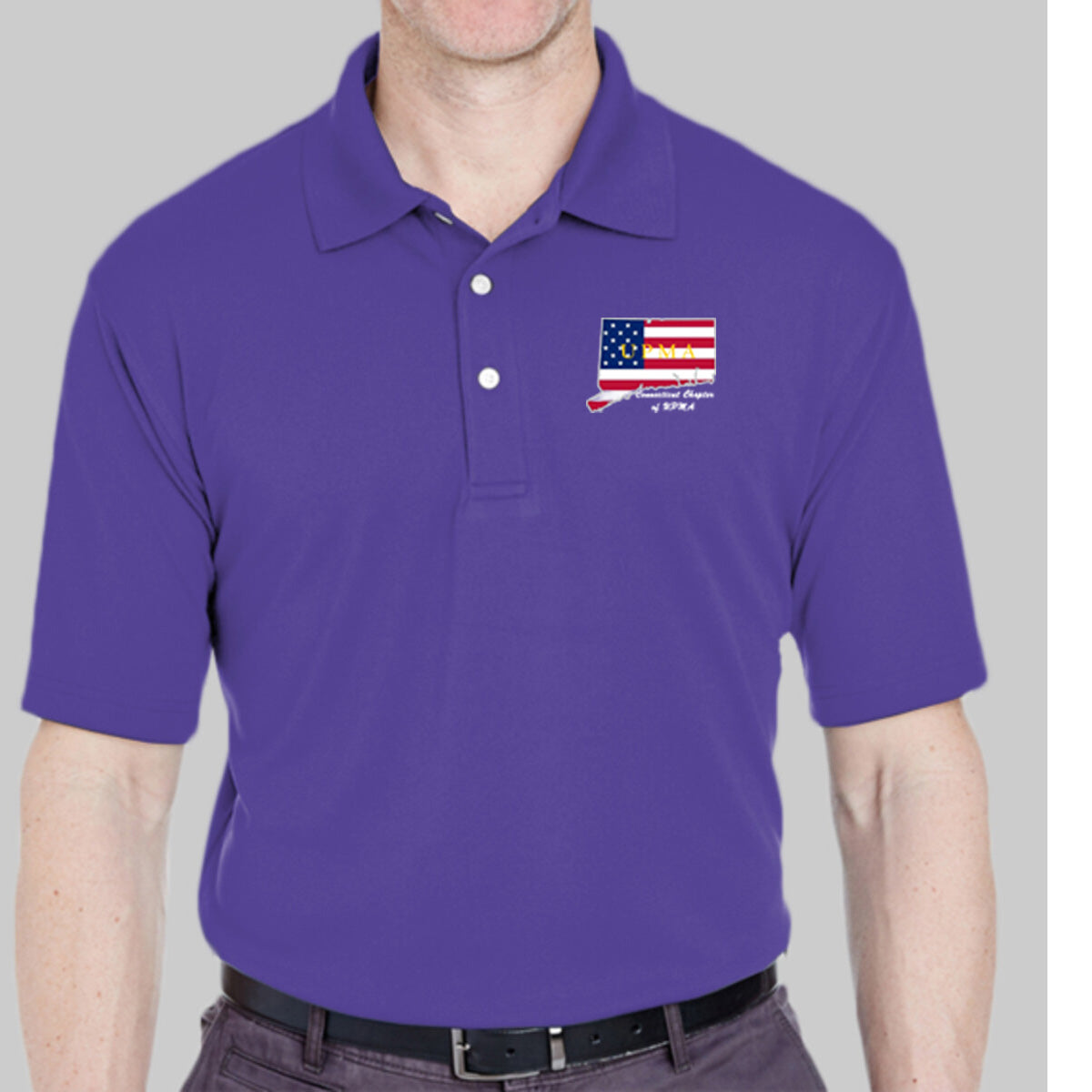 CONNECTICUT State Logo unisex Performance Polo Shirt Embroidered