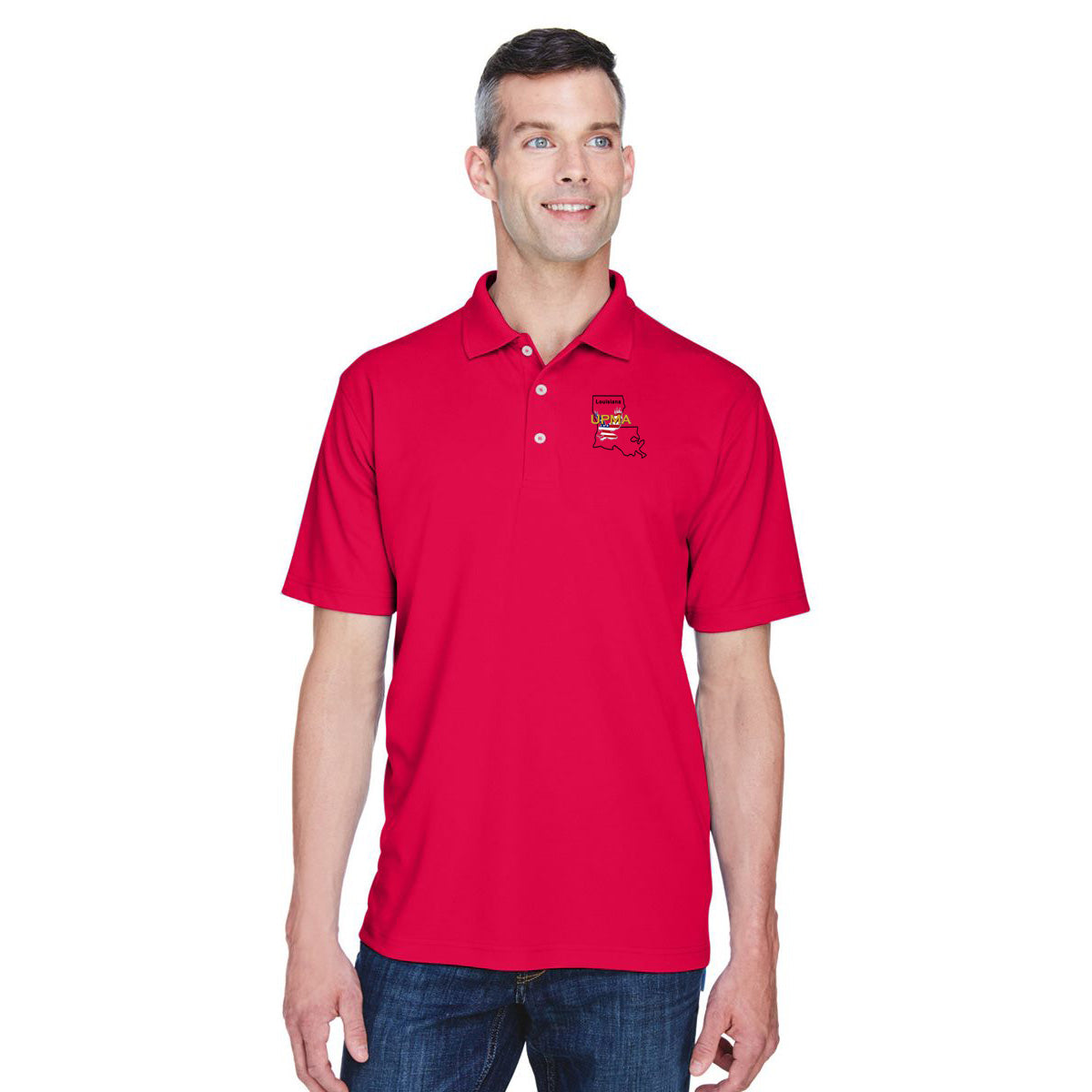 LOUISIANA State Logo unisex Performance Polo Shirt Embroidered