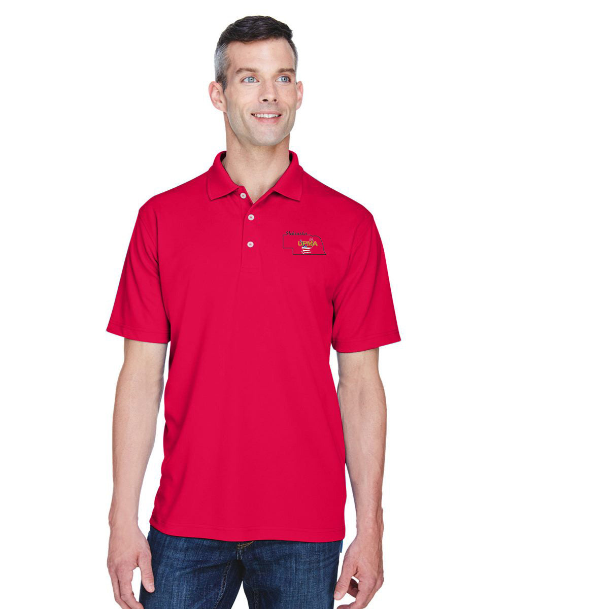 NEBRASKA State Logo unisex Performance Polo Shirt Embroidered