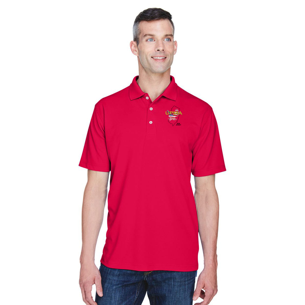 NEW JERSEY   State Logo unisex Performance Polo Shirt Embroidered
