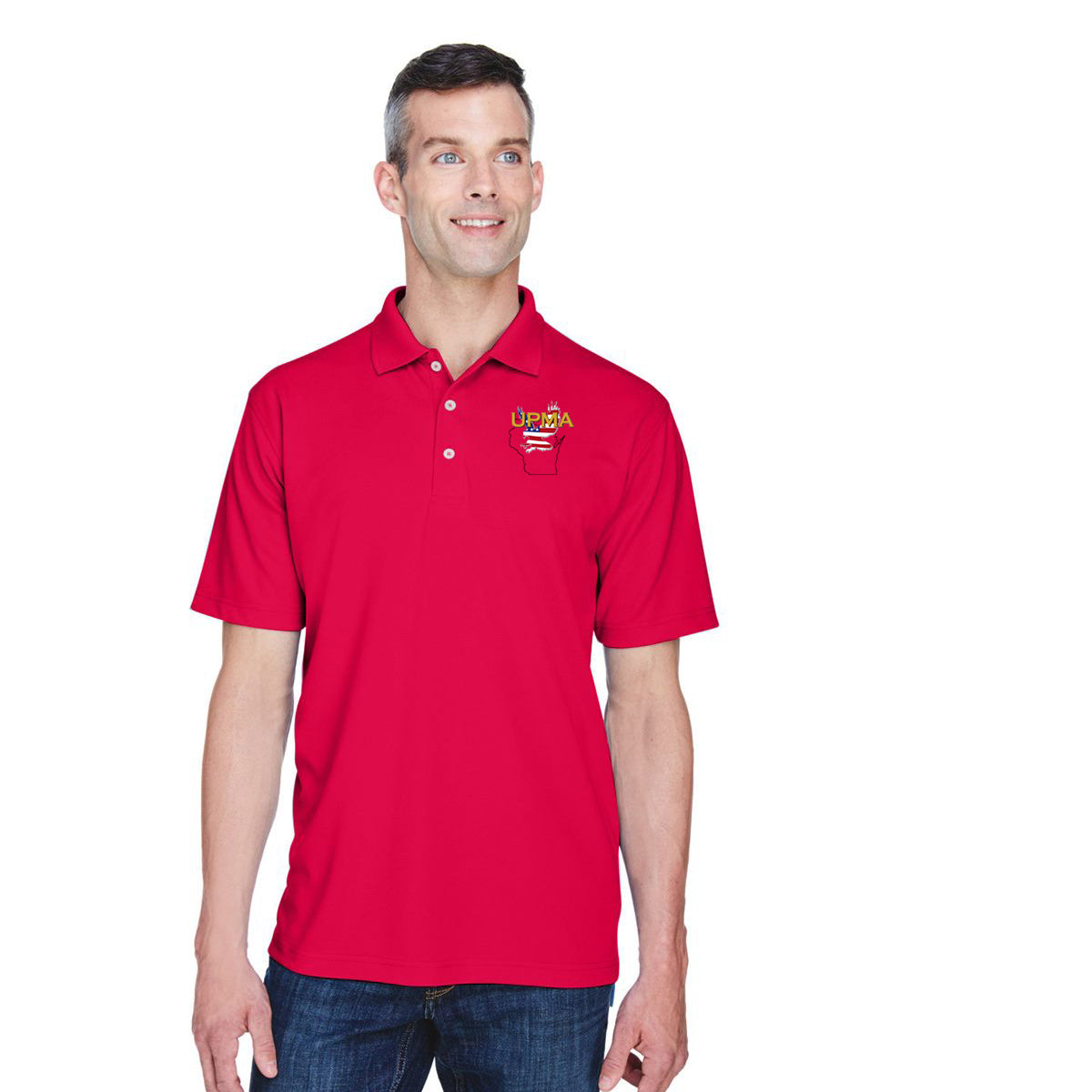 WISCONSIN Logo Womens Performance Polo Shirt Embroidered