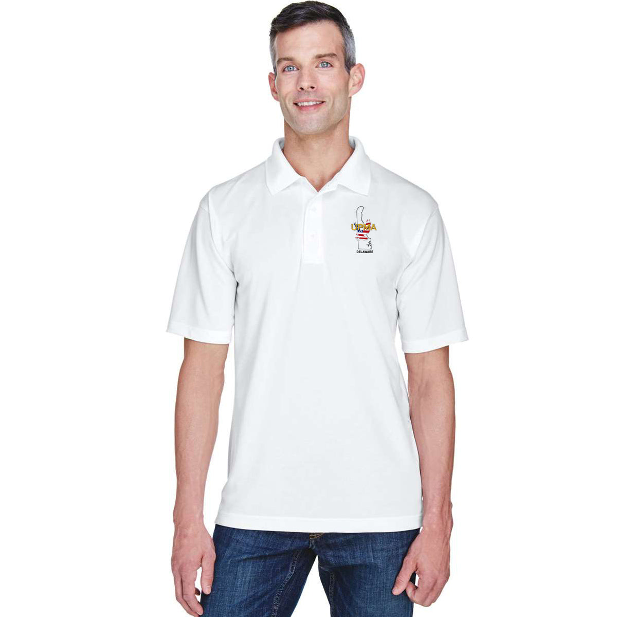 DELAWARE State Logo unisex Performance Polo Shirt Embroidered