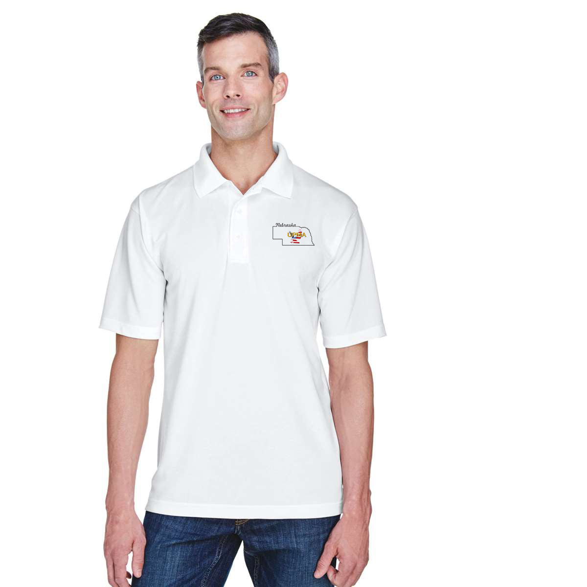 NEBRASKA State Logo unisex Performance Polo Shirt Embroidered