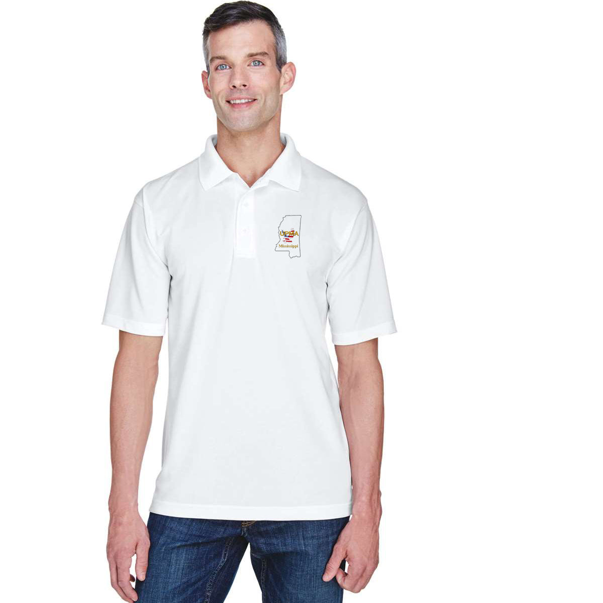 MISSISSIPPI State Logo unisex Performance Polo Shirt Embroidered