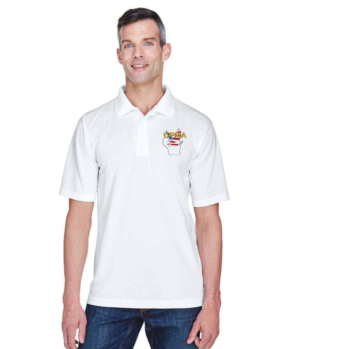 WISCONSIN Logo Womens Performance Polo Shirt Embroidered