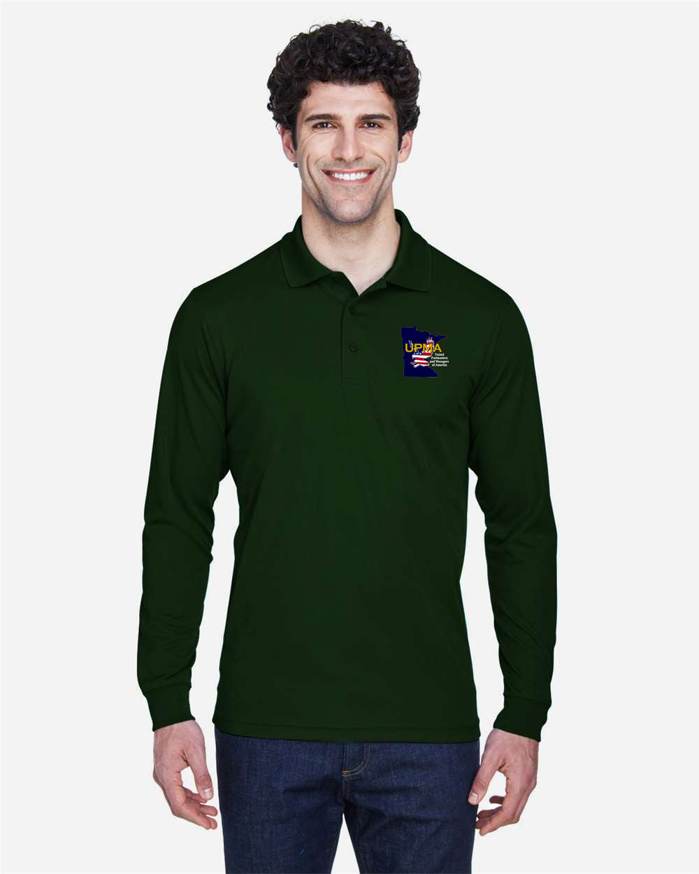 MINNESOTA State Logo Long Sleeve Performance Polo Embroidered