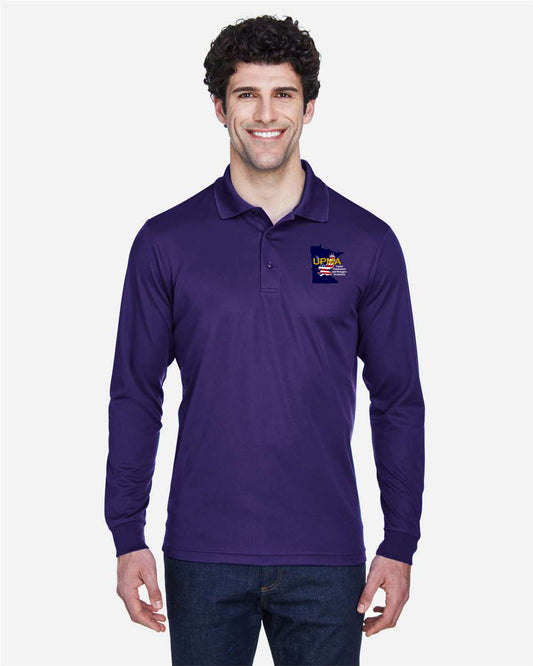 MINNESOTA State Logo Long Sleeve  Performance Polo Embroidered