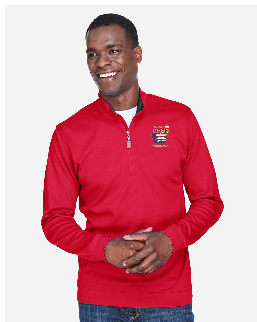 IOWA Logo Men's Embroidered Performance Quarter-Zip Pullover