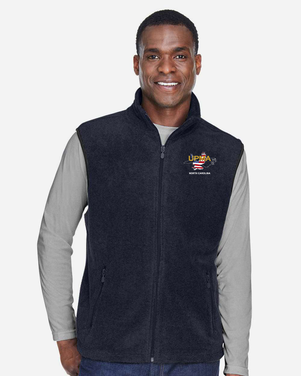 NORTH CAROLINA  Embroidered Unisex Fleece Full-Zip Vest