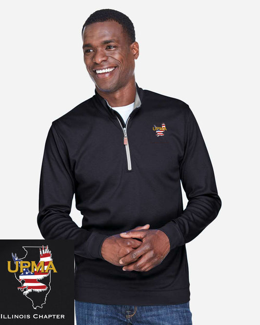 ILLINOIS Logo Men's Embroidered Performance Quarter-Zip Pullover