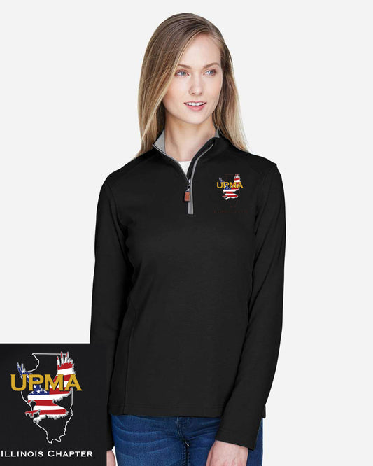 ILLINOIS Logo Ladies Embroidered Performance Quarter-Zip Pullover