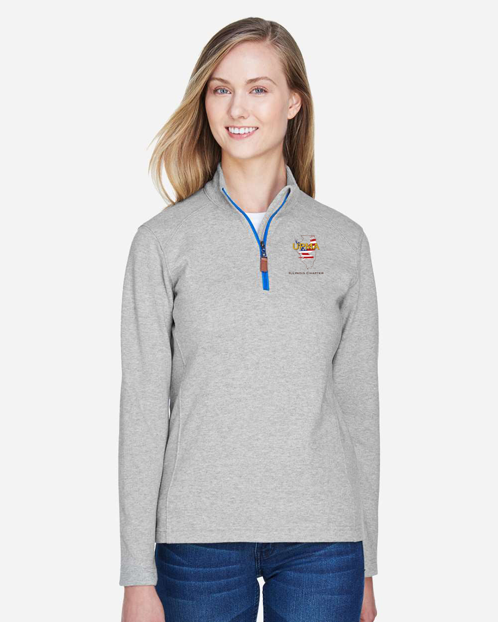 ILLINOIS Logo Ladies Embroidered Performance Quarter-Zip Pullover