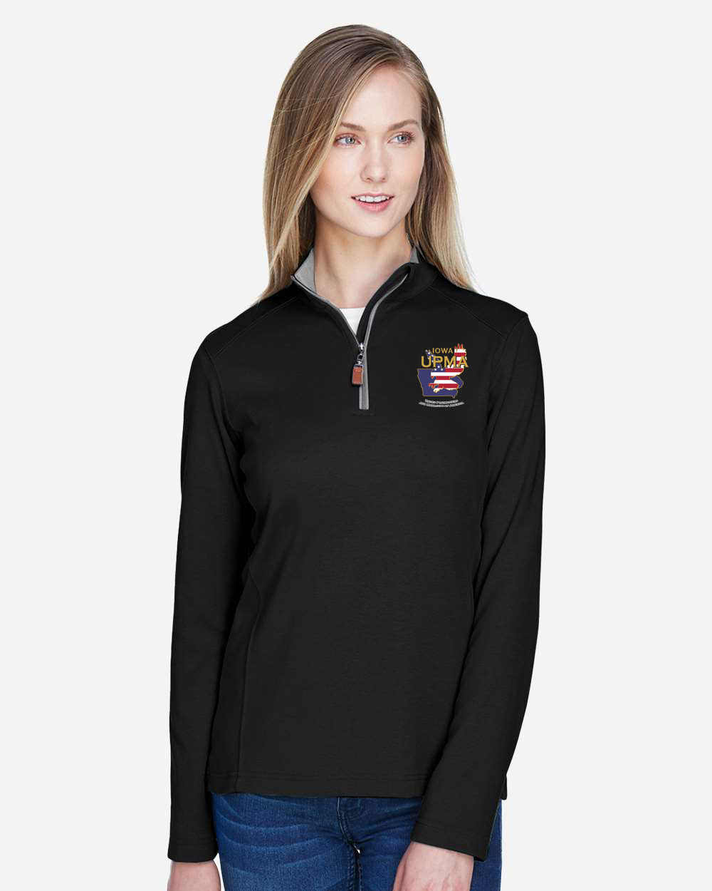 IOWA Logo Ladies Embroidered Performance Quarter-Zip Pullover