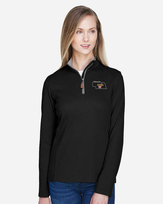 NEBRASKA Logo Ladies Embroidered Performance Quarter-Zip Pullover