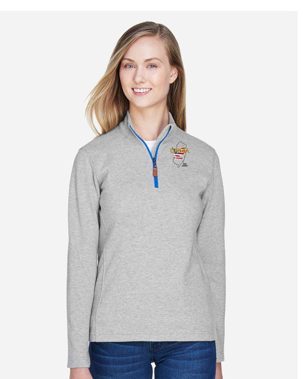 NEW JERSEY State Logo Ladies Embroidered Performance Quarter-Zip Pullover