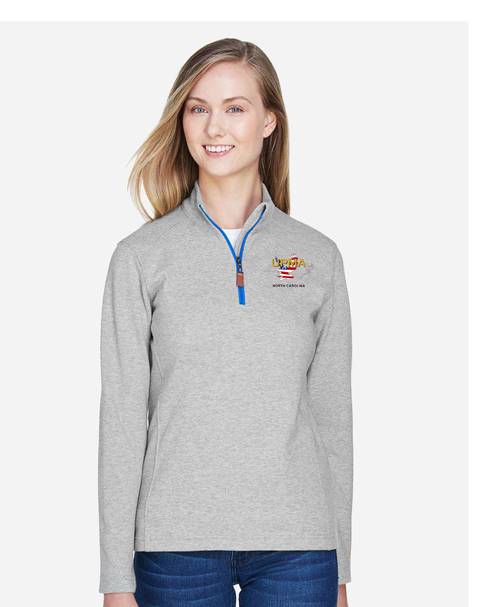 NORTH CAROLINA State Logo Ladies Embroidered Performance Quarter-Zip Pullover