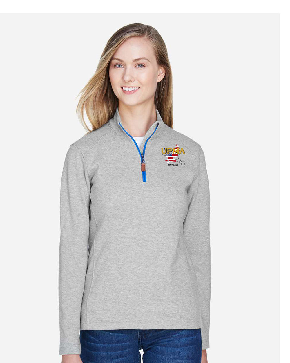MARYLAND State Logo Ladies Embroidered Performance Quarter-Zip Pullover
