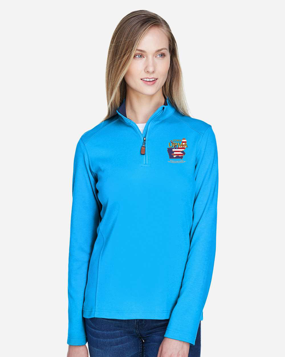 IOWA Logo Ladies Embroidered Performance Quarter-Zip Pullover