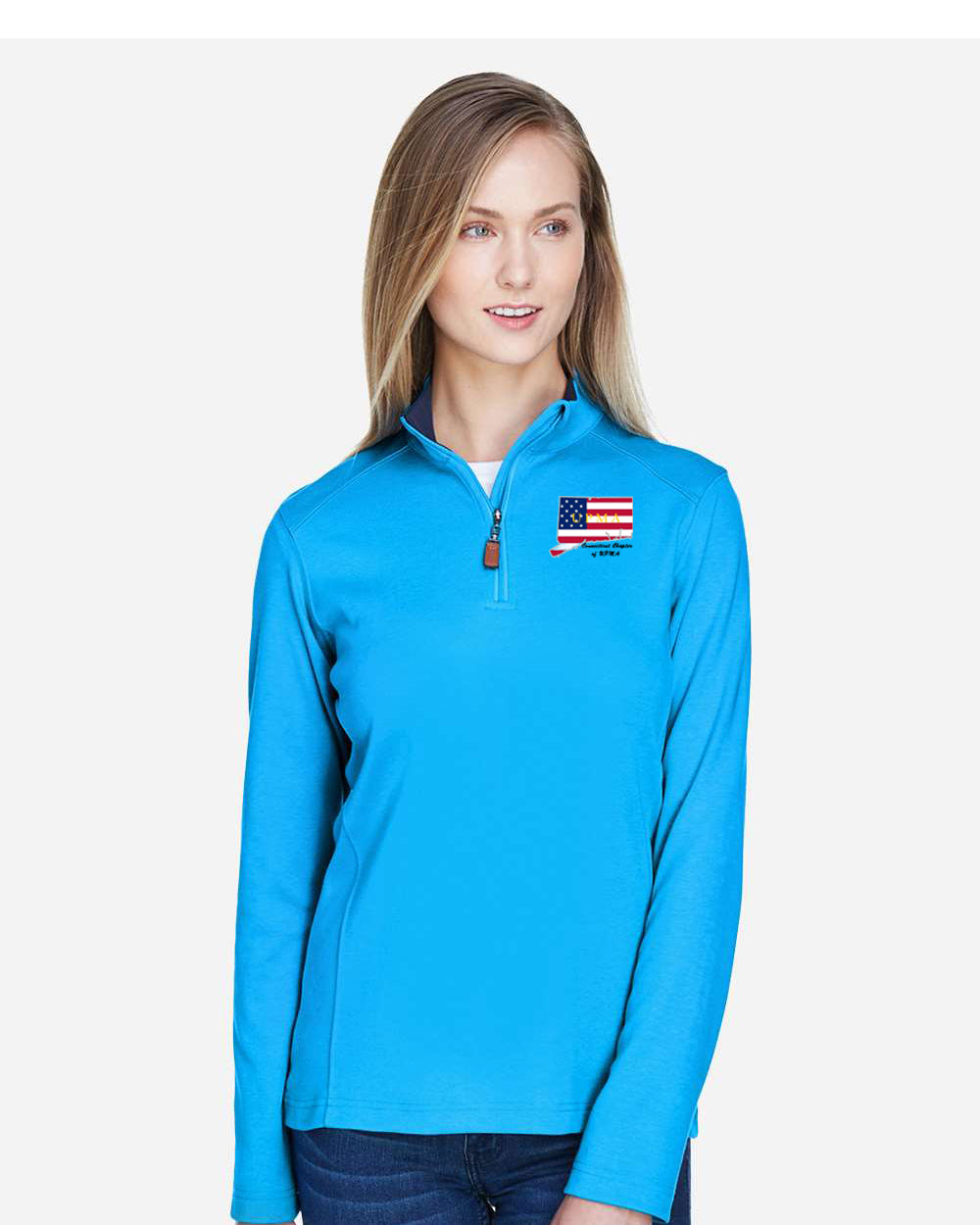 CONNECTICUT State Logo Ladies Embroidered Performance Quarter-Zip Pullover