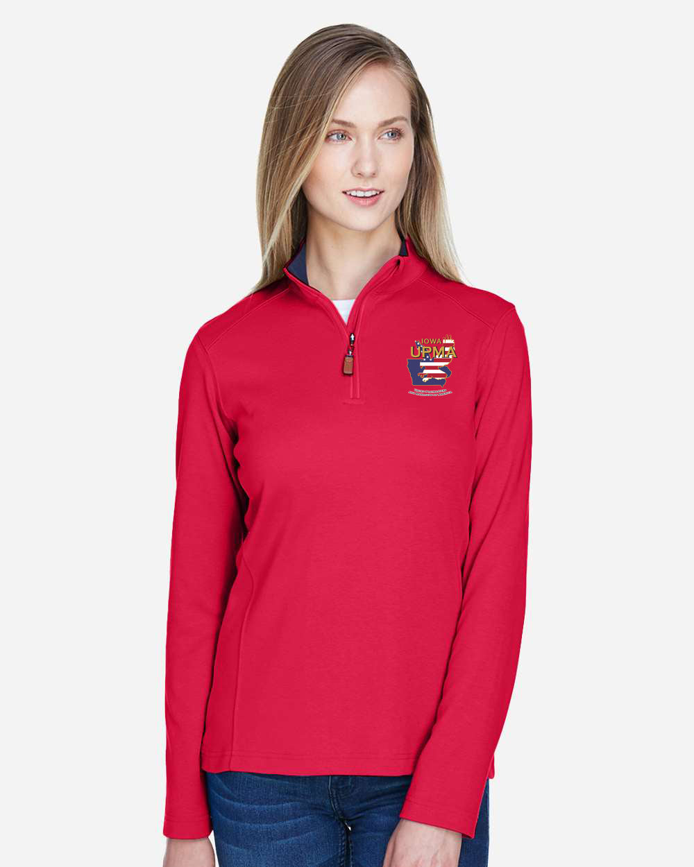 IOWA Logo Ladies Embroidered Performance Quarter-Zip Pullover