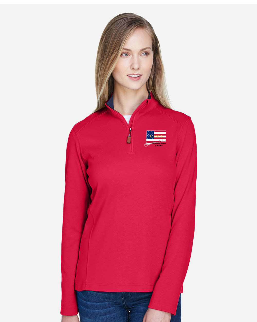 CONNECTICUT State Logo Ladies Embroidered Performance Quarter-Zip Pullover