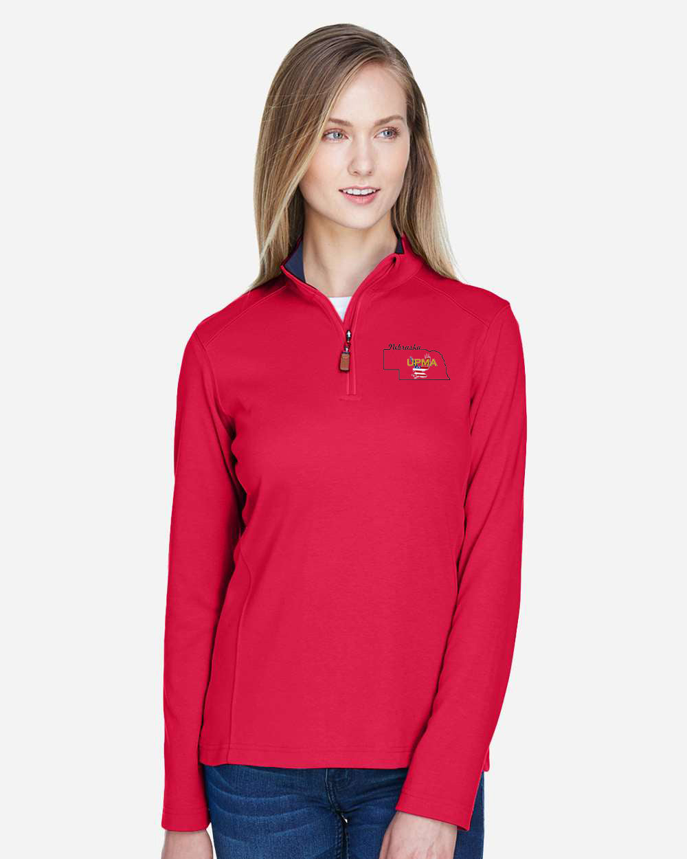 NEBRASKA Logo Ladies Embroidered Performance Quarter-Zip Pullover