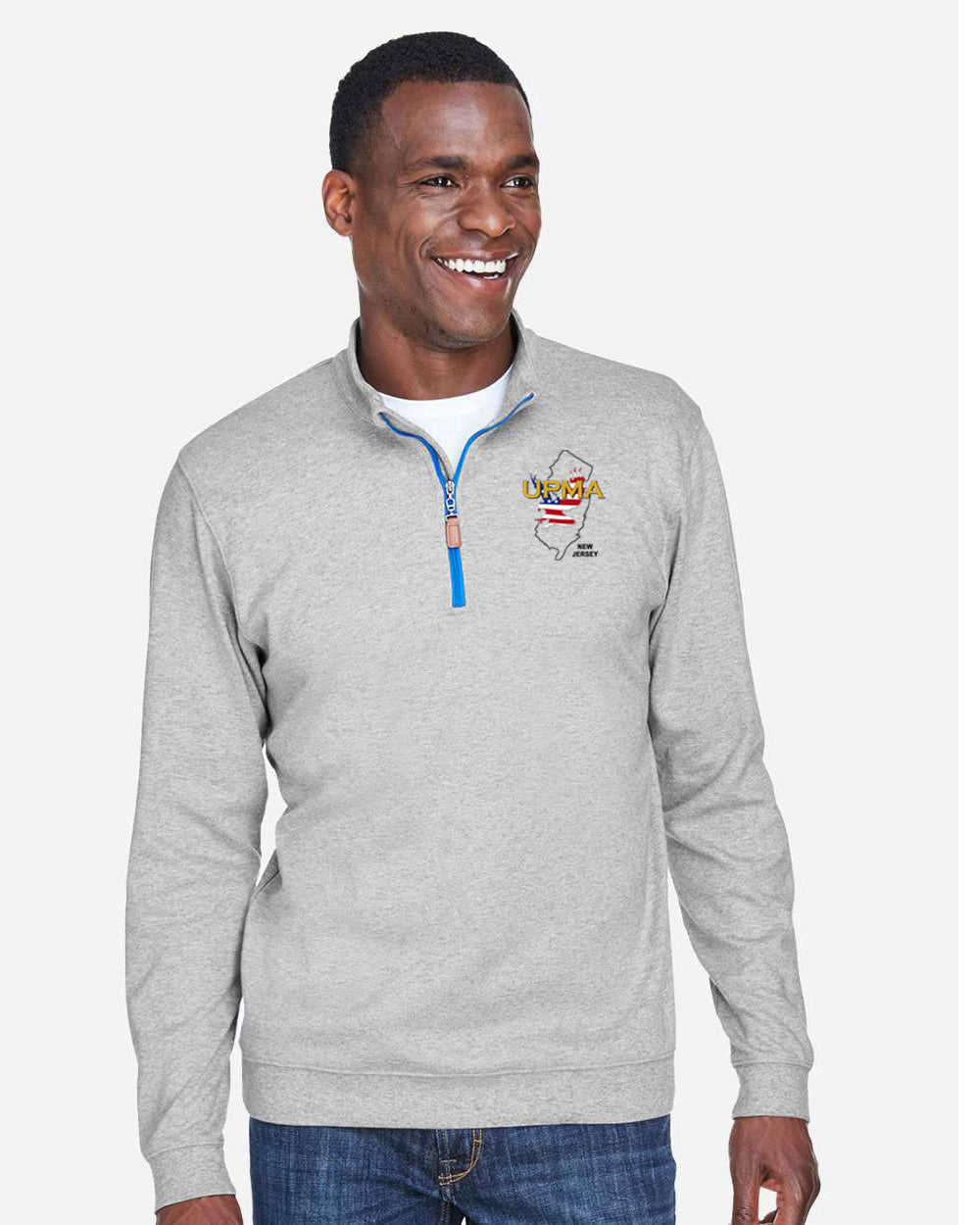 NEW JERSEY State Logo Men's Embroidered Performance Quarter-Zip Pullover