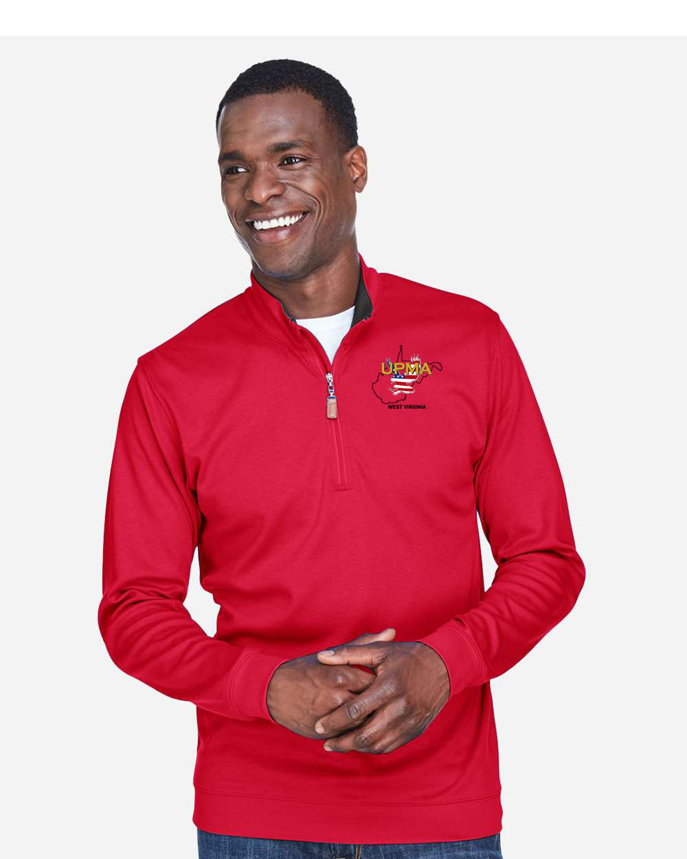 WEST VIRGINIA State Logo Men's Embroidered Performance Quarter-Zip Pullover