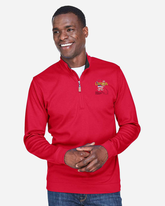 CALIFORNIA Logo Men's Embroidered Performance Quarter-Zip Pullover