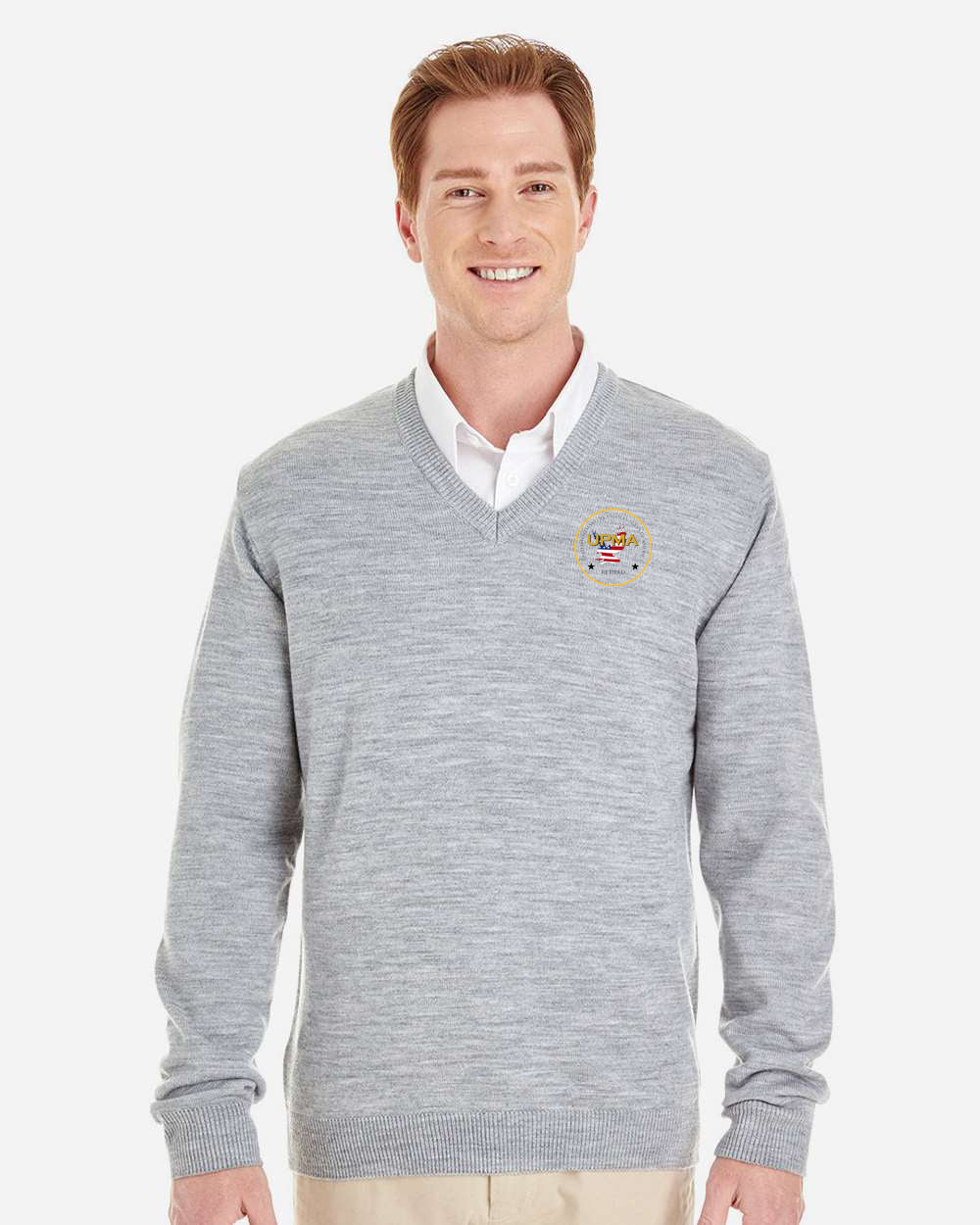 RETIRED Embroidered Unisex Pilbloc™ V-Neck Sweater