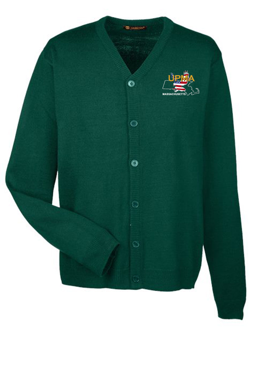 MASSACHUSETTS Embroidered Men's  Classics  Button Cardigan Sweater