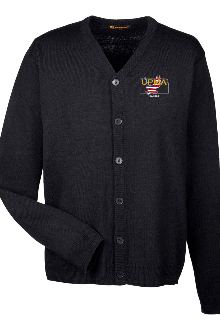 KANSAS Embroidered Men's  Classics  Button Cardigan Sweater