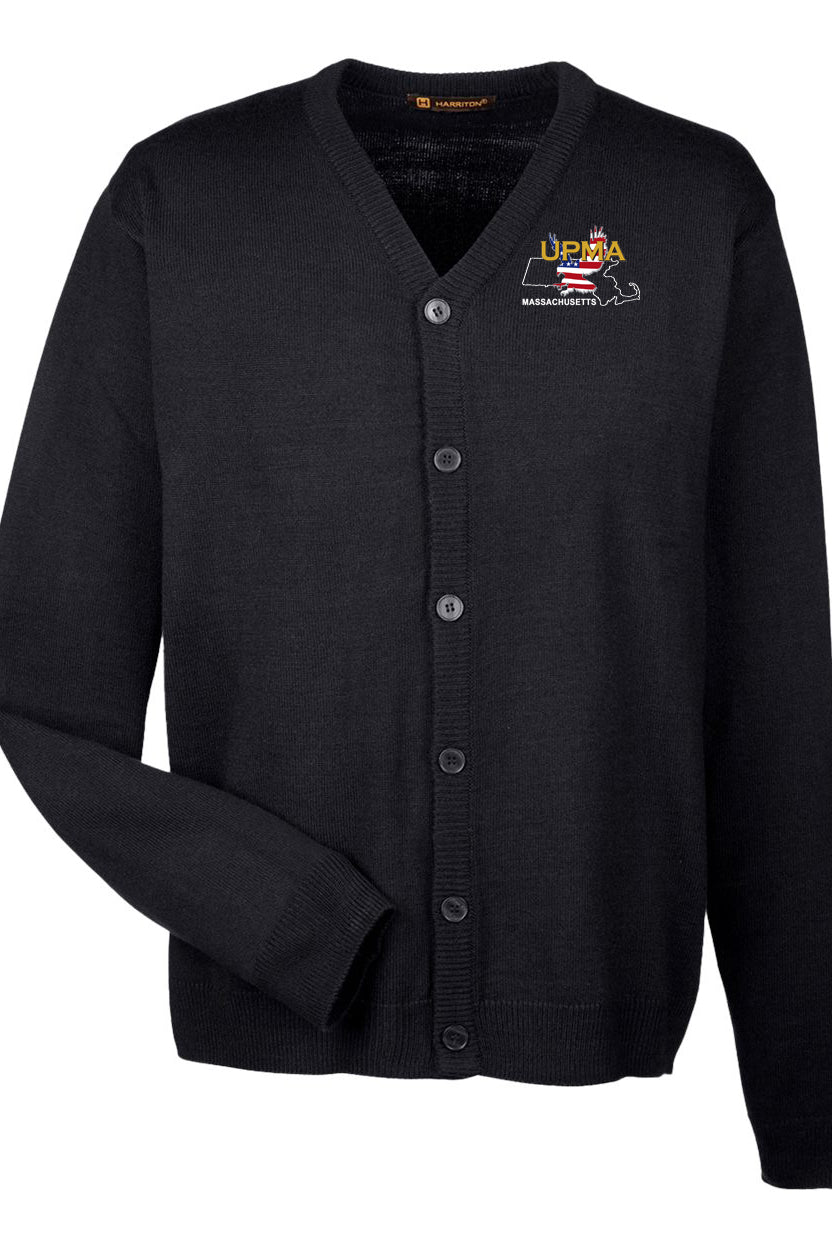 MASSACHUSETTS Embroidered Men's  Classics  Button Cardigan Sweater