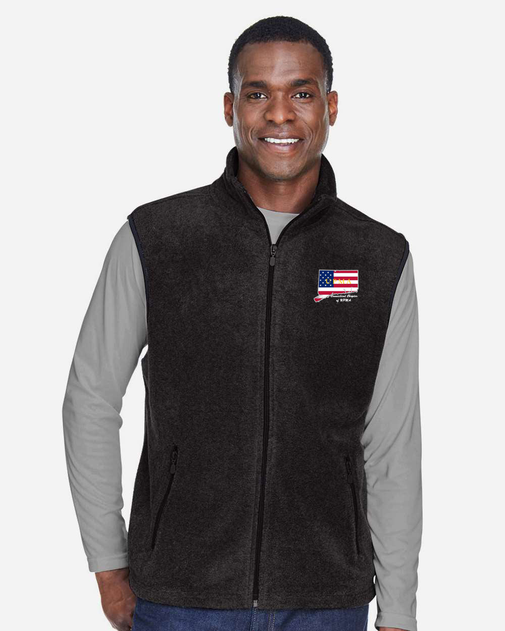 CONNECTICUT Embroidered Unisex Fleece Full-Zip Vest