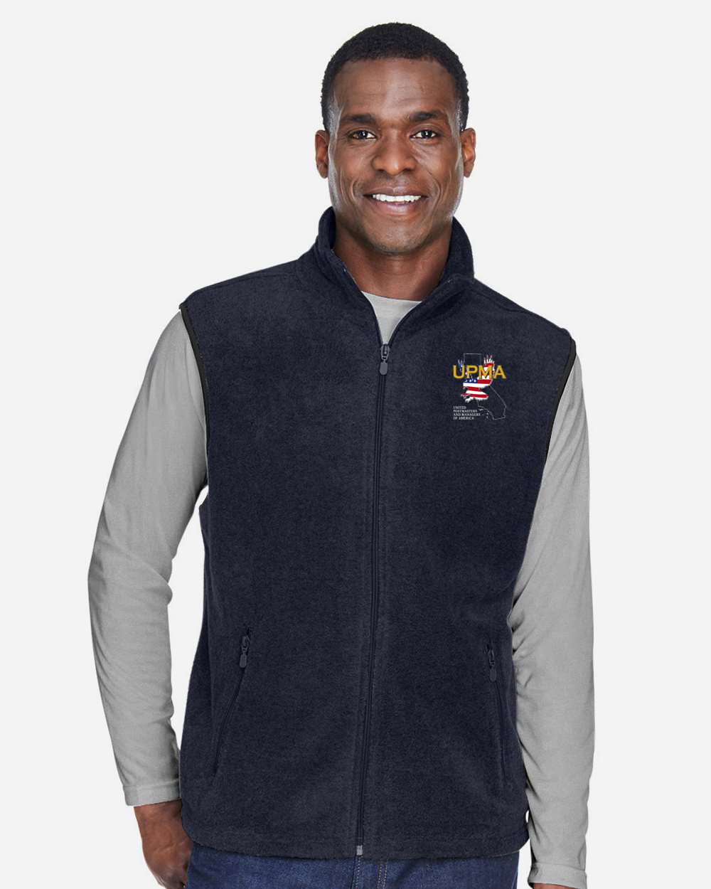 CALIFORNIA Embroidered Unisex Fleece Full-Zip Vest