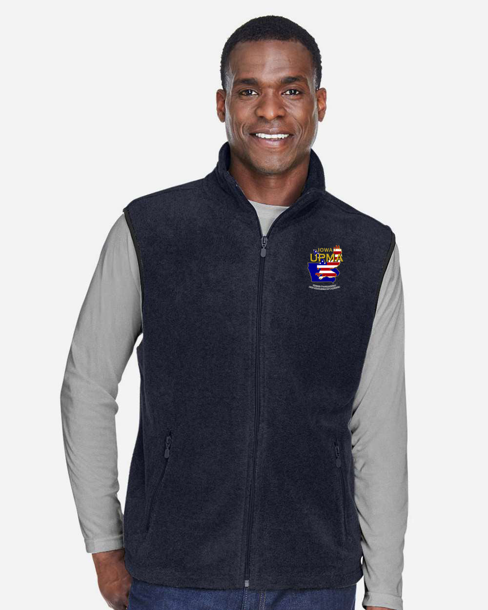 IOWA Embroidered Unisex Fleece Full-Zip Vest