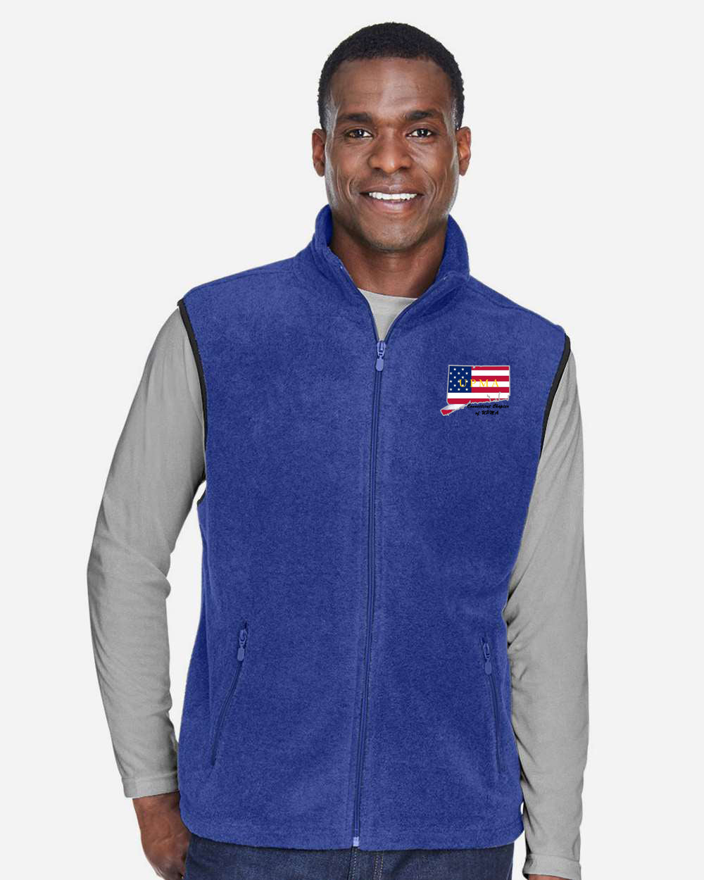 CONNECTICUT Embroidered Unisex Fleece Full-Zip Vest
