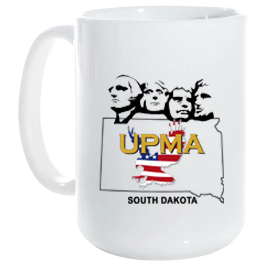 15 oz White Ceramic Mug SOUTH DAKOTA  State Logo