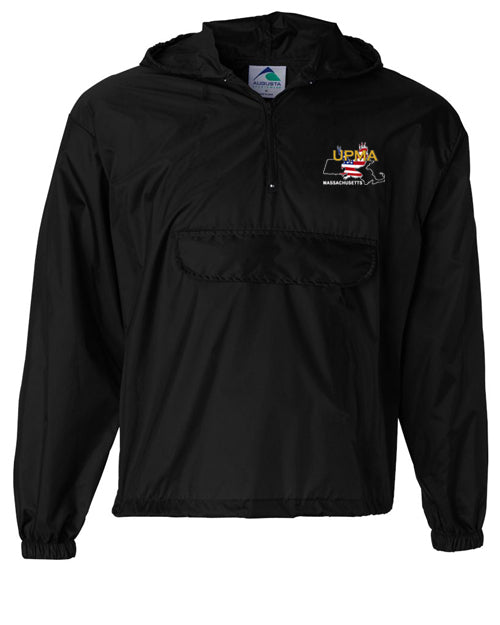 MASSACHUSETTS Embroidered Unisex Windbreaker Packable Half-Zip Hooded Pullover Jacket